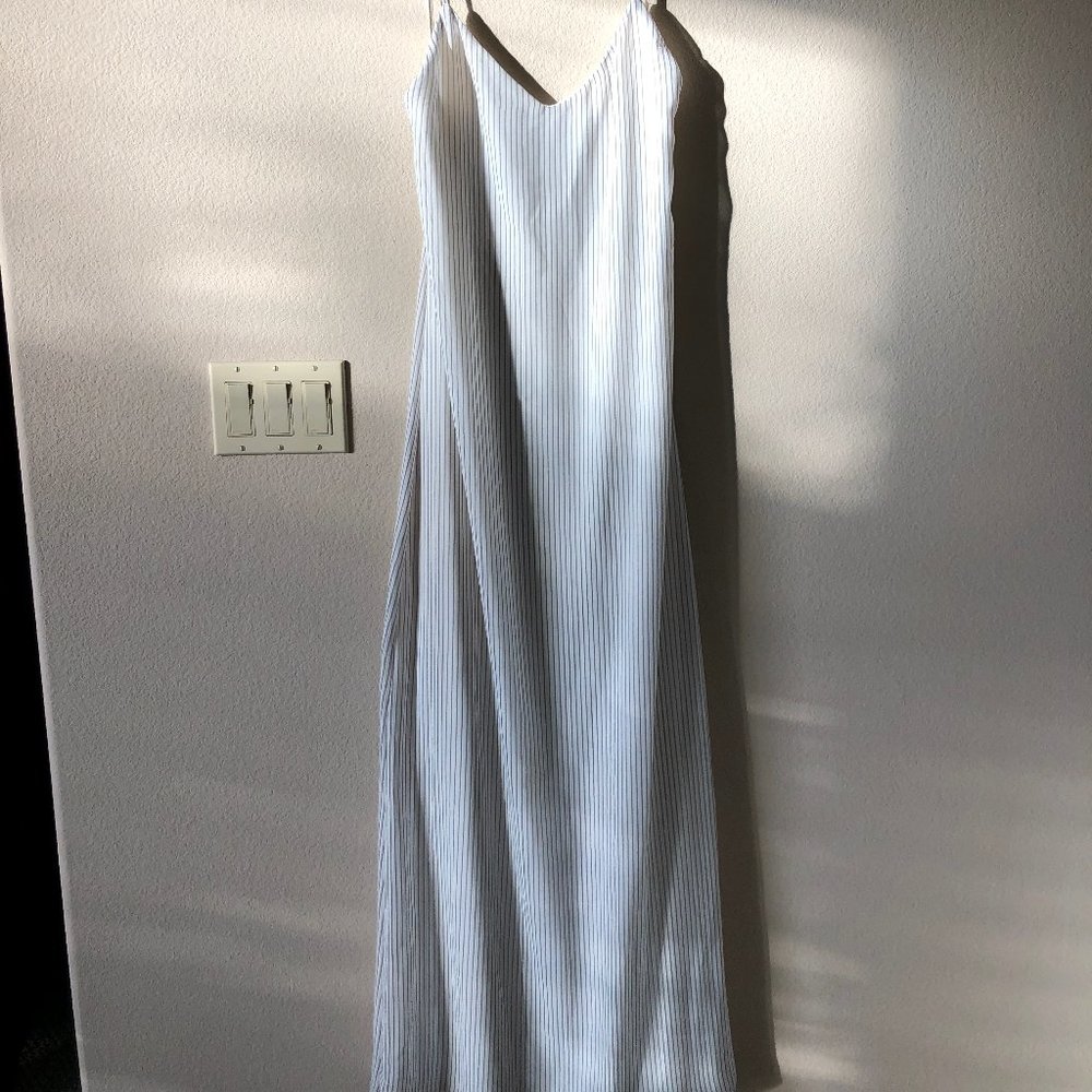 Zara Stripe Boho V-neck Slip Low Back Dress